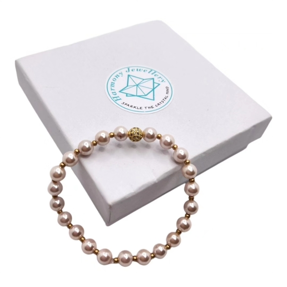 Majorica Pearl Zirconia charm bracelet - Picture 2 of 4